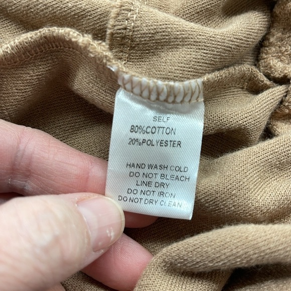 Tic Toc NWT Brown Terry Cropped Zip Up Hoodie Hooded Sweatshirt Jacket - Picture 9 of 10